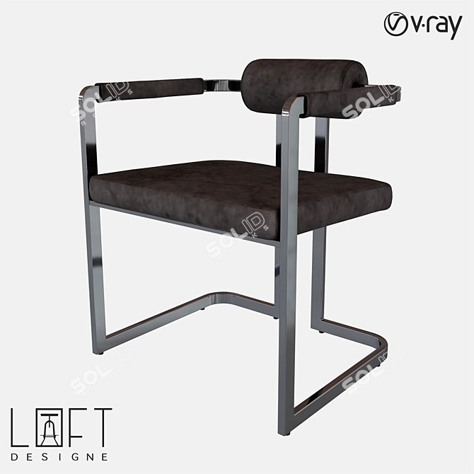 Industrial Metal Chair 2875 Model 3D model image 1