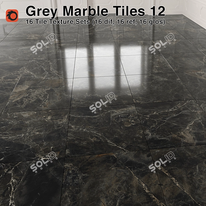 Marble Gray Tiles - High Quality 3D model image 1