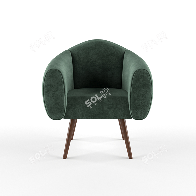 Luxury Velvet Chair 3D model image 1