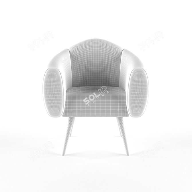 Luxury Velvet Chair 3D model image 5