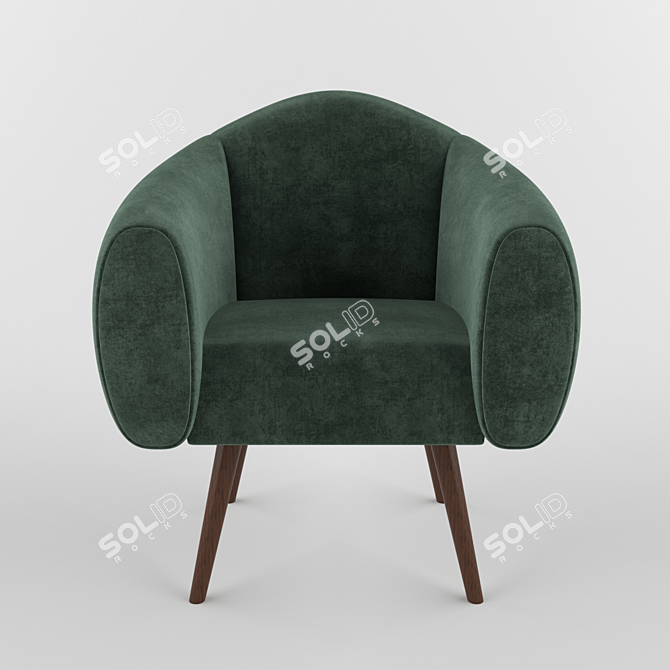 Luxury Velvet Chair 3D model image 6