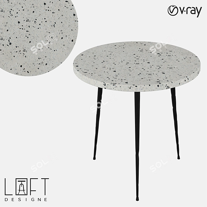 Industrial Concrete Coffee Table 3D model image 1