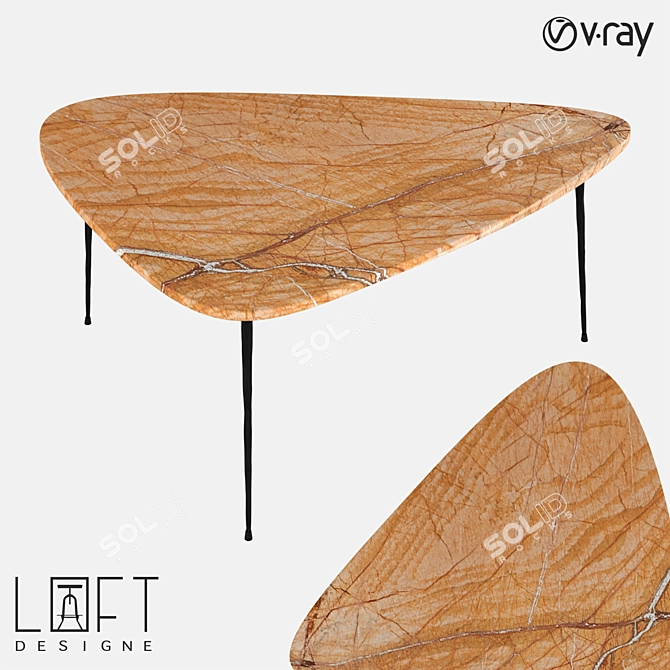 Sleek Marble Coffee Table 3D model image 1