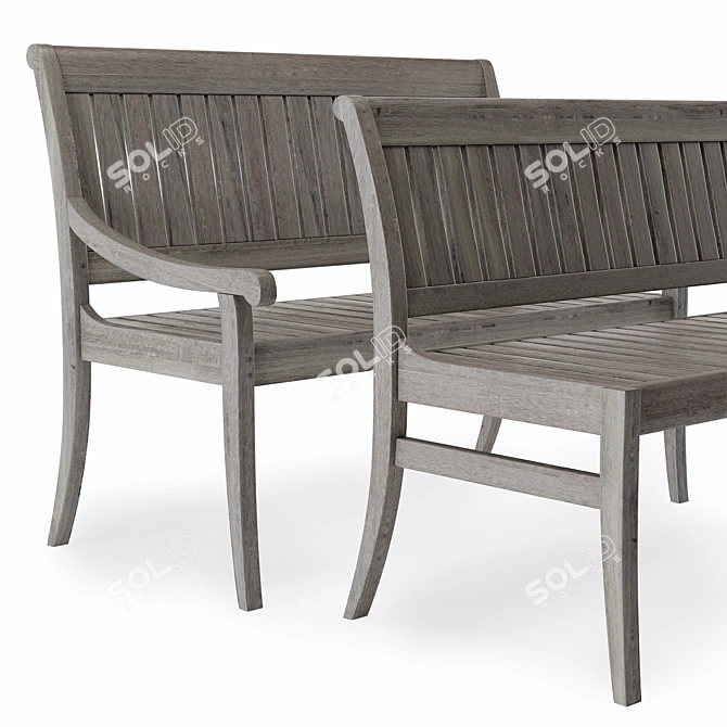 Argento Garden Bench: Stylish and Comfortable 3D model image 2