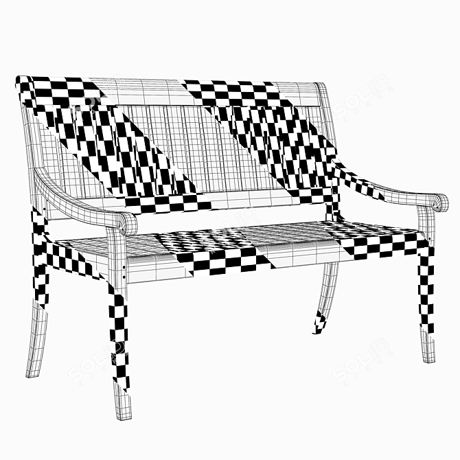 Argento Garden Bench: Stylish and Comfortable 3D model image 4