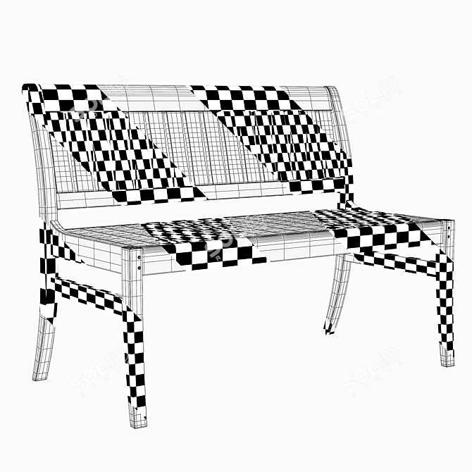 Argento Garden Bench: Stylish and Comfortable 3D model image 5