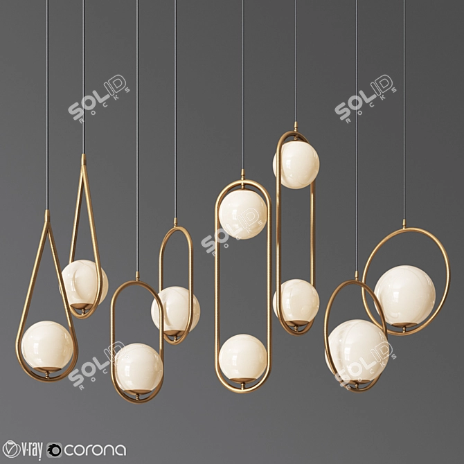 Contemporary Pendant Light Collection 3D model image 1