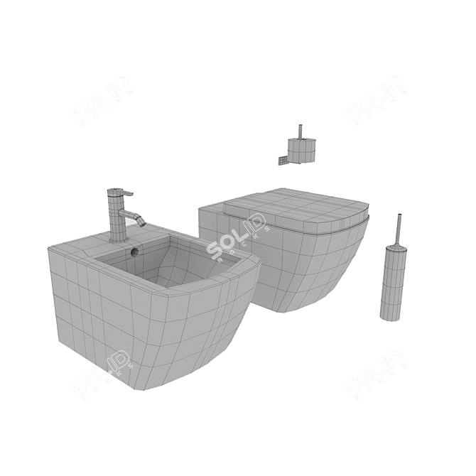 Modern and Hygienic: Duravit Happy D.2 Plus 3D model image 3