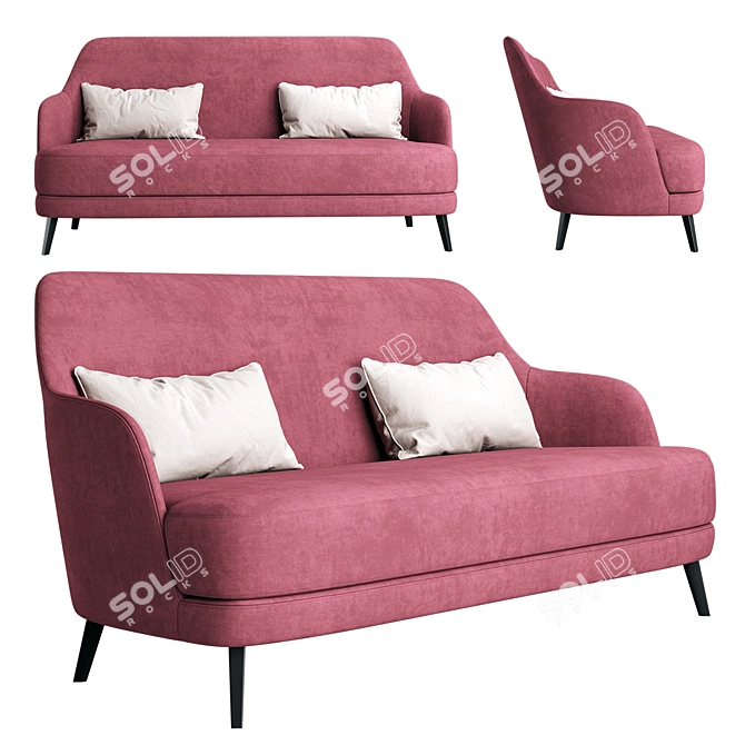 Contemporary Poli Sofa: Compact, Stylish 3D model image 1