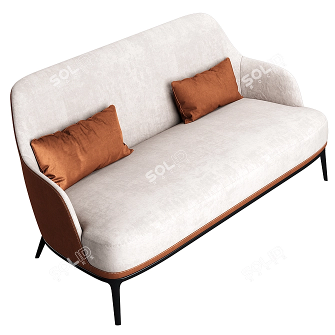 Compact Poly F Sofa: Stylish and Space-Saving 3D model image 2