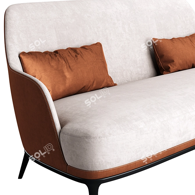 Compact Poly F Sofa: Stylish and Space-Saving 3D model image 4