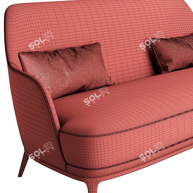 Compact Poly F Sofa: Stylish and Space-Saving 3D model image 5