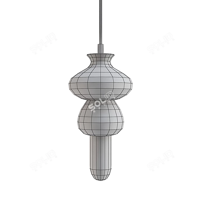 Handcrafted Ceramic Pendant Lamp 3D model image 2