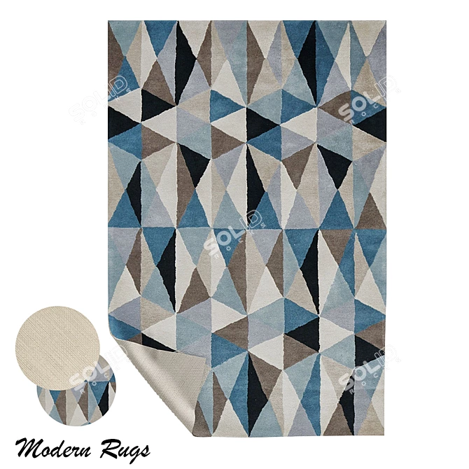 Contemporary Rugs: Versatile & Chic 3D model image 1