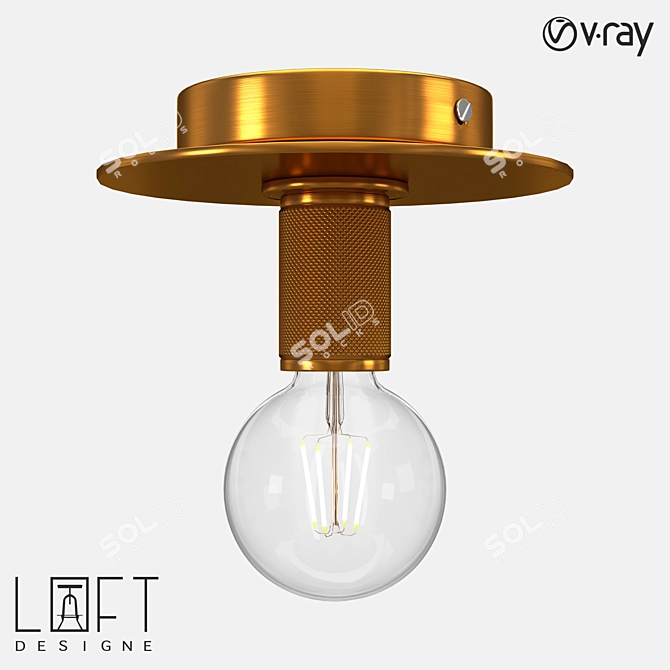 Modern Surface Mounted Metal Light 3D model image 1