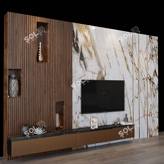 Modern TV Set with Sleek Design 3D model image 3