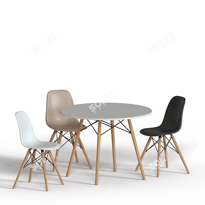 Barry Dining Table: Quality, Style, and Reliability 3D model image 1