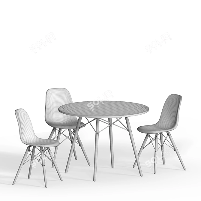 Barry Dining Table: Quality, Style, and Reliability 3D model image 2