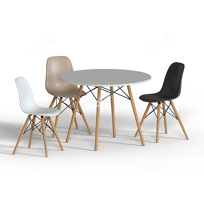 Barry Dining Table: Quality, Style, and Reliability 3D model image 4