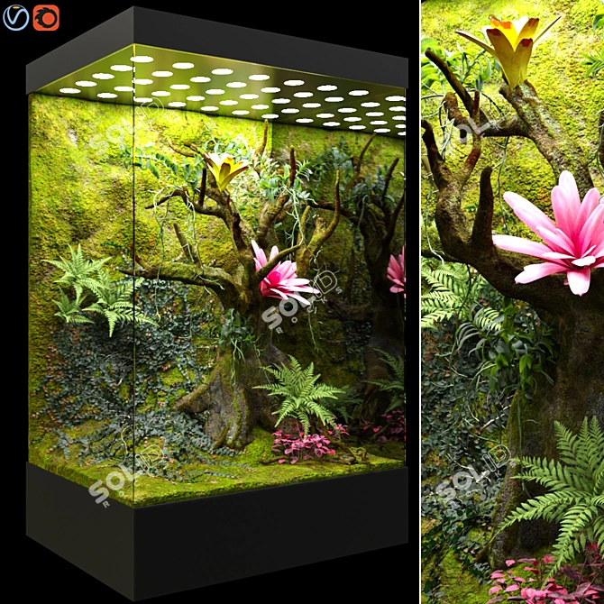Luxury Jungle Oasis: Paludarium | Vivarium 3D model image 1