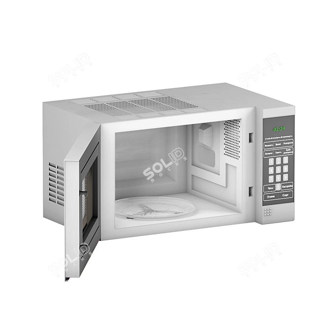 Compact Microwave Oven 3D model image 3