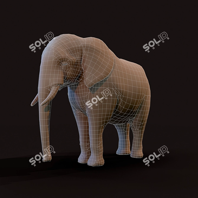 Realistic Elephant Figure 3D model image 2