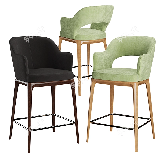 Modern Gray Bar Table 3D model image 1