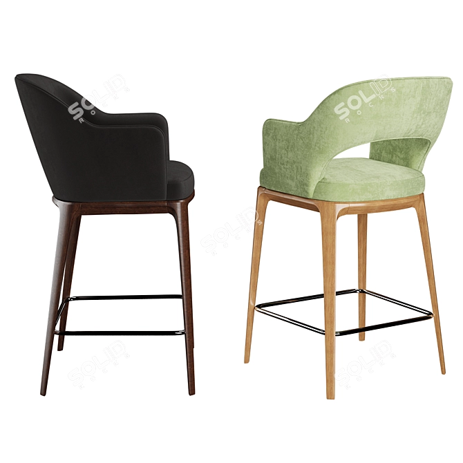 Modern Gray Bar Table 3D model image 3