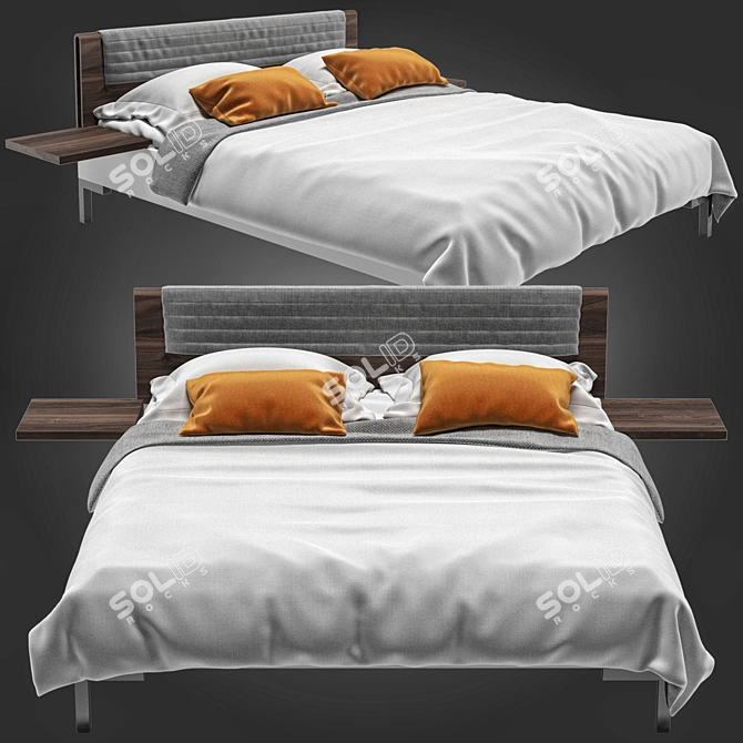 Modern Youth Bedroom Furniture 3D model image 1