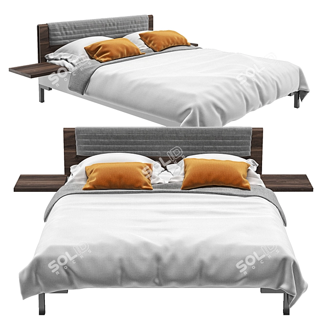 Modern Youth Bedroom Furniture 3D model image 5