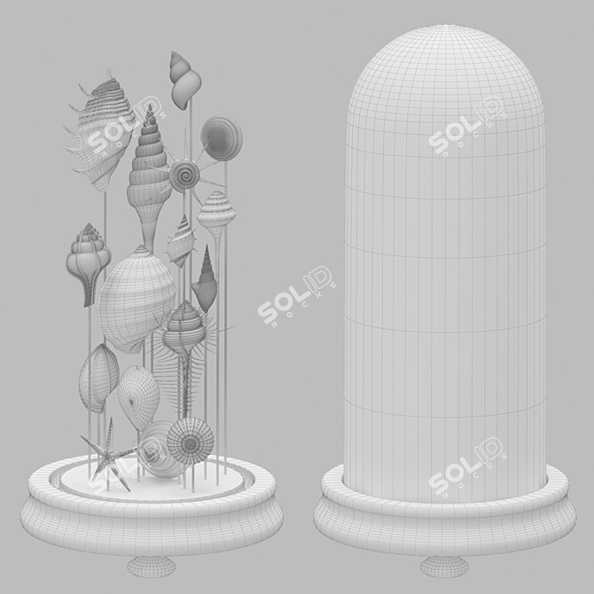 Seashell Sculpture 3D model image 2