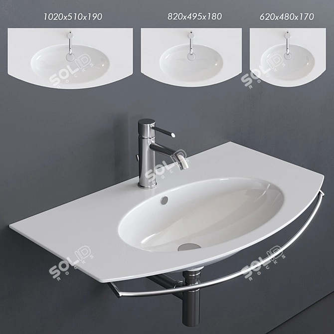 Catalano Velis Wall-mounted Washbasin 3D model image 1