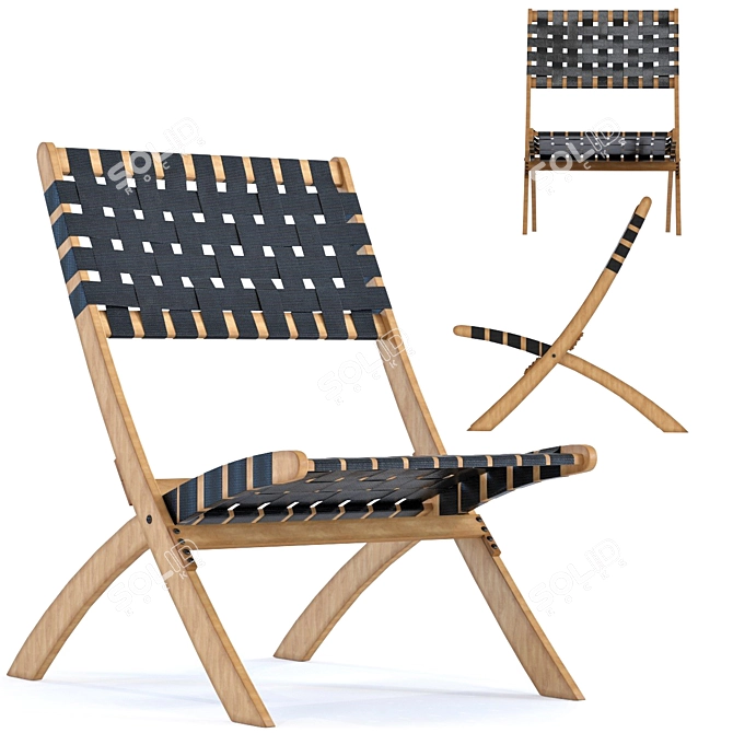 Scandi Style Folding Chair 3D model image 1