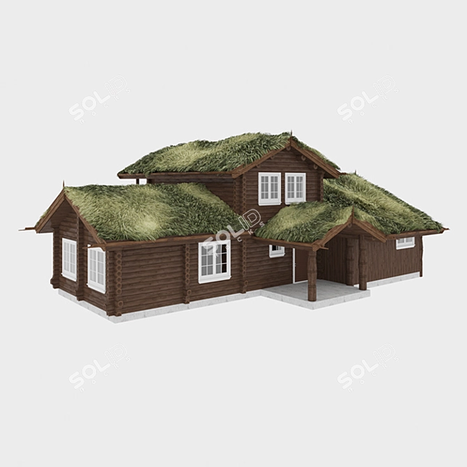 Title: Eco-Roofed House 3D model image 1