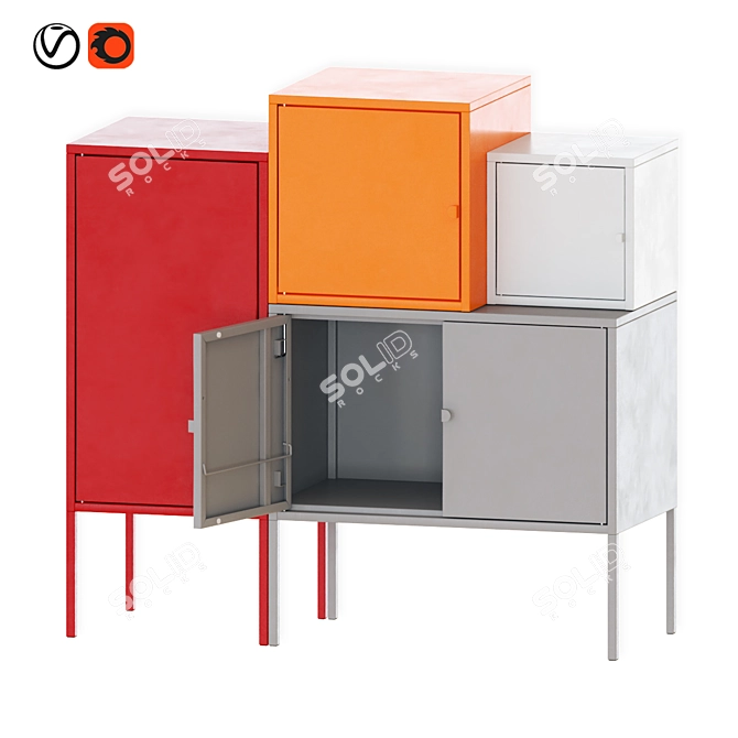 IKEA LIXHULT Compact Storage Solution 3D model image 1