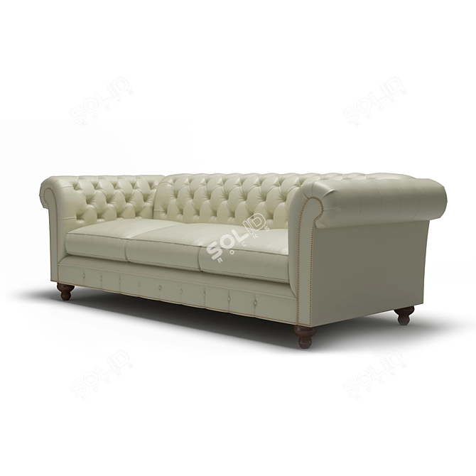 Elegant Chesterfield Sofa | High-Quality Model 3D model image 2