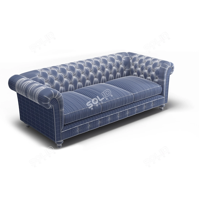 Elegant Chesterfield Sofa | High-Quality Model 3D model image 4