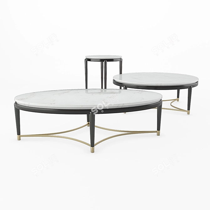 Marble Elegance: Minotti Oscar Coffee Table 3D model image 1