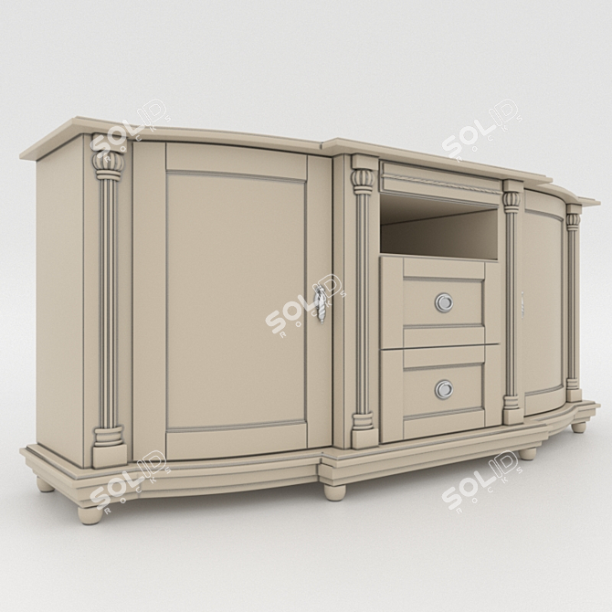 Valencia TV Stand Classic Design 3D model image 1