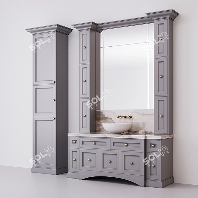 Classic Bathroom Furniture 3D model image 1