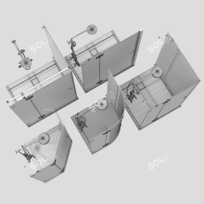 Radaway Essenza Gold Shower Enclosures 3D model image 5