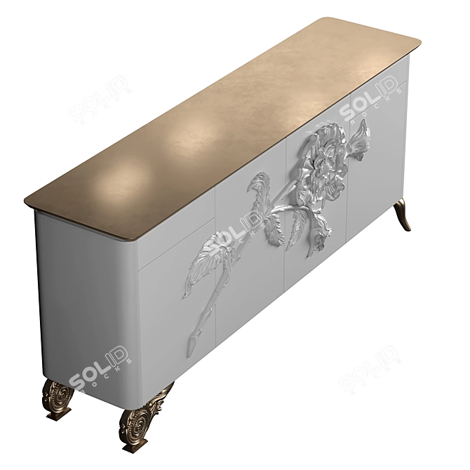 Stresa Collection White Lacquered Sideboard 3D model image 2