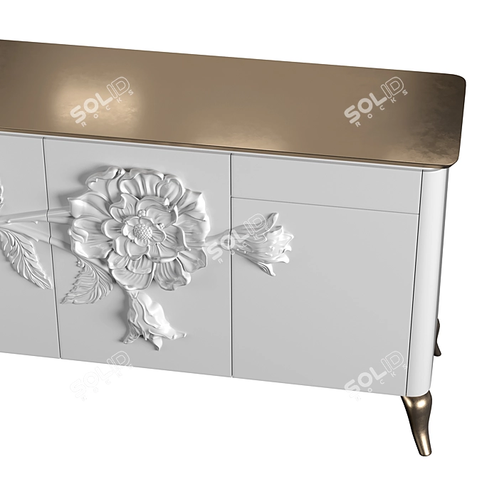 Stresa Collection White Lacquered Sideboard 3D model image 3