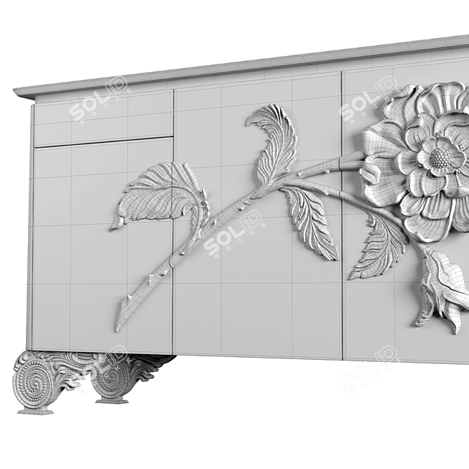 Stresa Collection White Lacquered Sideboard 3D model image 5