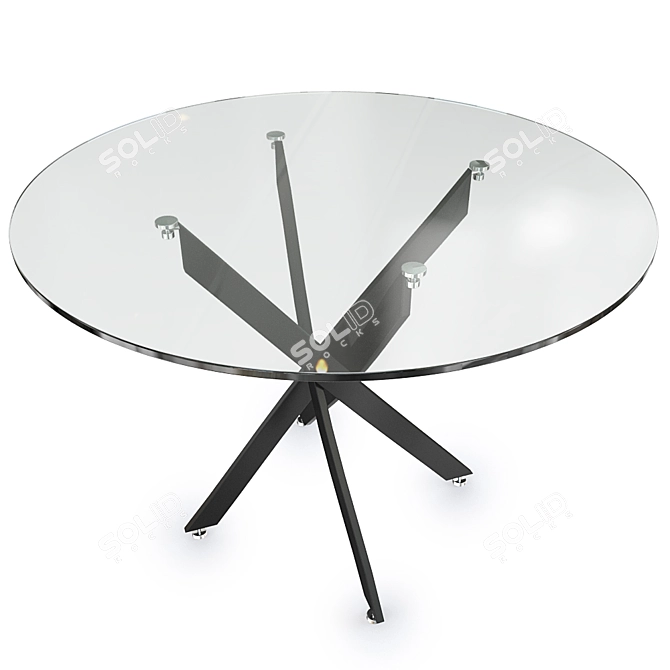 Modern Glass Top Woodville Komo Black Table 3D model image 1