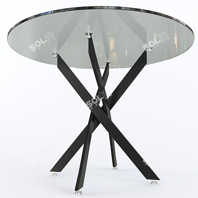 Modern Glass Top Woodville Komo Black Table 3D model image 2