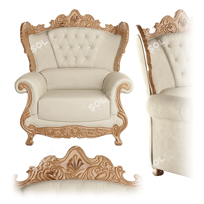 Elegant Versale Armchair: The epitome of style 3D model image 1