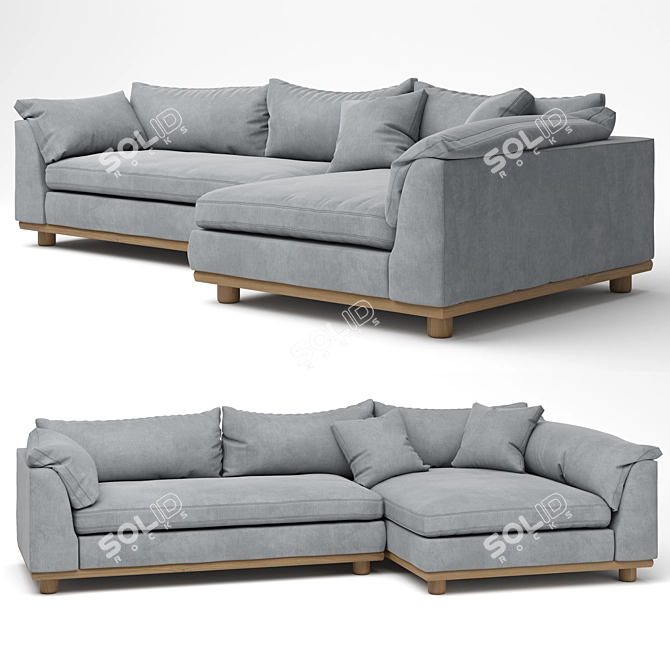 Relaxed Saguaro Sectional Sofa: Ultimate Comfort for Your Living Space 3D model image 1