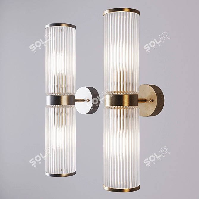 Elegant Glass Wall Sconces 3D model image 1