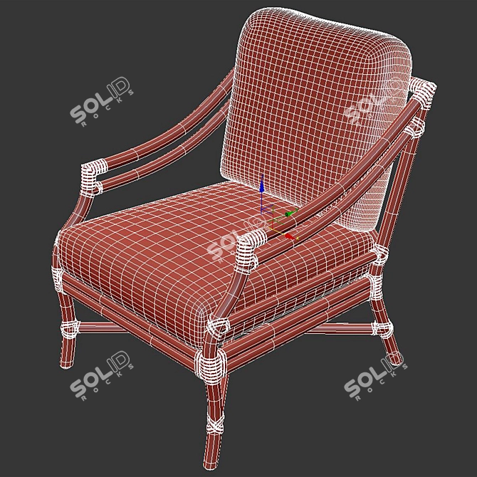 McGuire Rattan Target Chair: Timeless Elegance for Any Space 3D model image 3